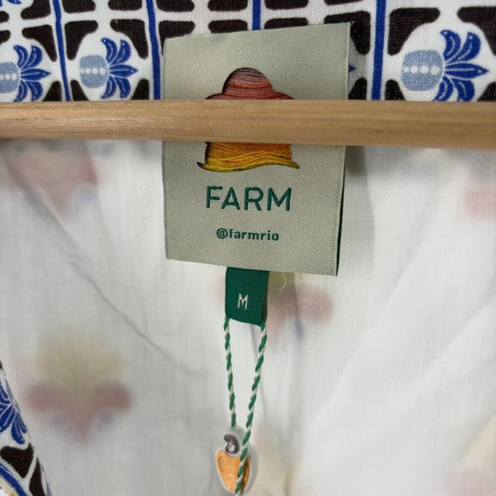 FARM Rio Off-White Linen Mini Dress - Picture 4 of 4